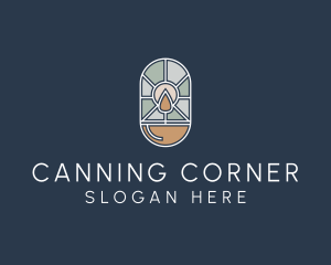 Stained Glass Candle logo design