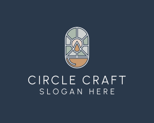 Stained Glass Candle logo design