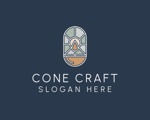 Stained Glass Candle logo design