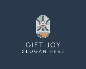 Stained Glass Candle logo design