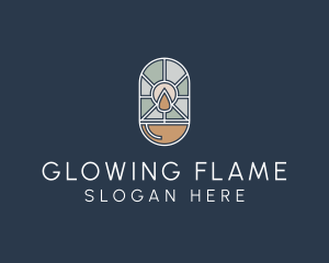 Candle - Stained Glass Candle logo design