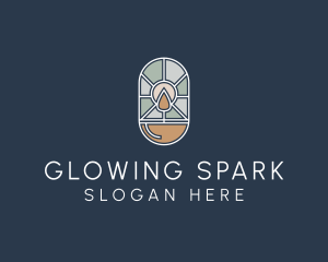 Stained Glass Candle logo design