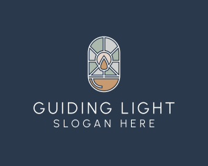 Stained Glass Candle logo design