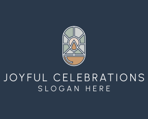 Festivity - Stained Glass Candle logo design