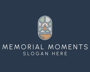 Commemoration - Stained Glass Candle logo design