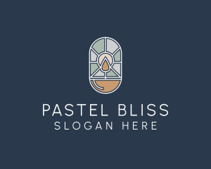 Stained Glass Candle logo design