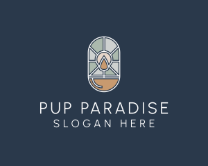 Stained Glass Candle logo design