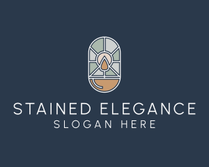 Stained Glass Candle logo design