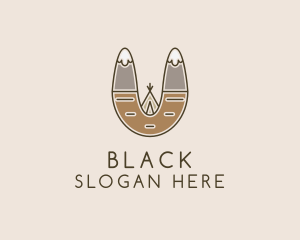 Tent - Outdoor Mountain Tepee logo design