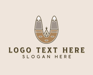 Adventure - Outdoor Mountain Tepee logo design