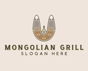 Mongolian - Outdoor Mountain Tepee logo design