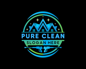 Pressure Washer Cleaning logo design