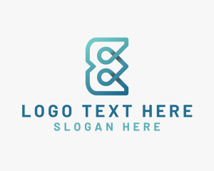 Modern - Gradient Monoline Thread Letter E logo design