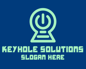 Keyhole - Power Button Keyhole logo design