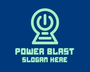 Power Button Keyhole logo design