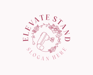 Floral Baking Stand Mixer logo design