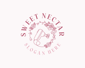 Floral Baking Stand Mixer logo design