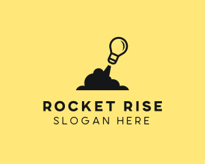 Launch - Rocket Light Bulb logo design