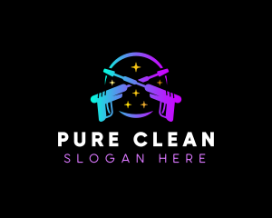 Pressure Washer Cleaning logo design