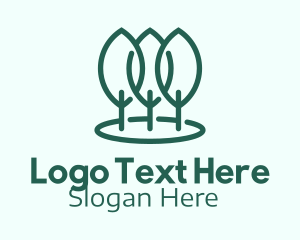 Green Tree Outline  Logo