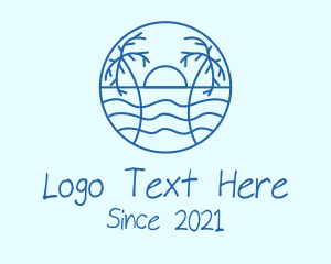 Destination - Tropical Beach Resort logo design