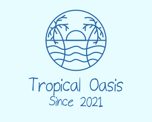 Tropical Beach Resort logo design