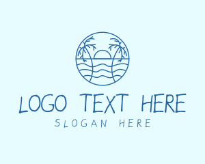 Tropical Beach Resort logo design