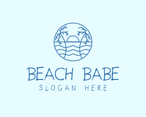 Tropical Beach Resort logo design