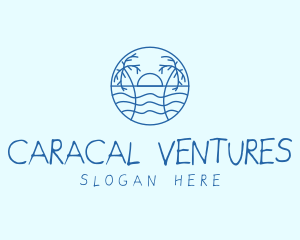 Tropical Beach Resort logo design