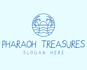 Tropical Beach Resort logo design