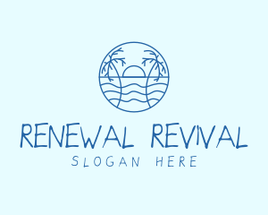 Tropical Beach Resort logo design