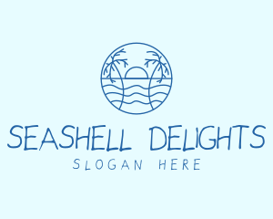 Tropical Beach Resort logo design