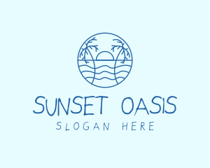 Tropical Beach Resort logo design