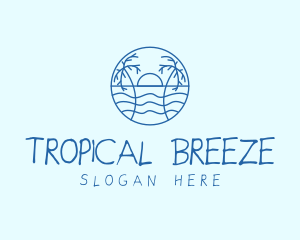 Tropical Beach Resort logo design