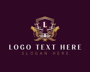 Animal - Deer Shield Antler logo design