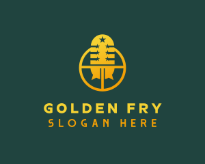 Golden Mic Podcast logo design