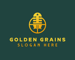 Golden Mic Podcast logo design