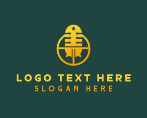 Vlog - Golden Mic Podcast logo design