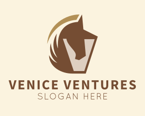 Horse Letter V logo design