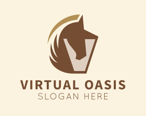 Horse Letter V logo design