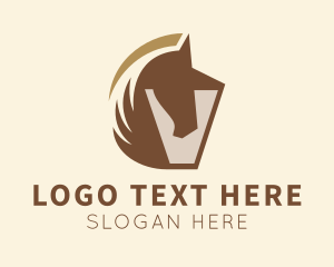 Mythical - Brown Horse Unicorn logo design