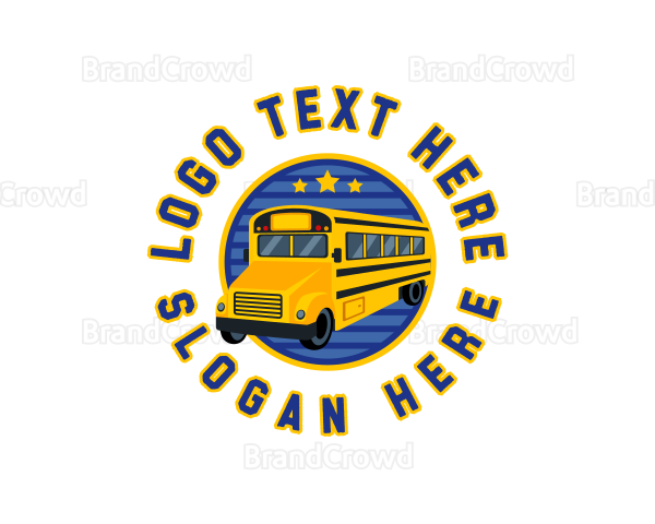 School Bus Transportation Logo