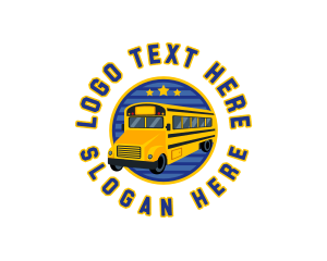 School Bus Transportation Logo