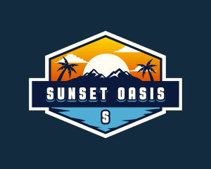 Travel Sunset Vacation logo design