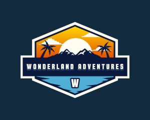 Travel Sunset Vacation logo design