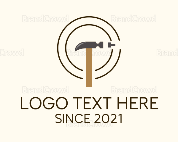 Construction Nail Hammer Logo