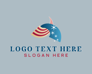Democratic - Arch American Flag logo design