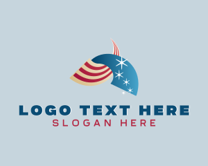 Democratic - Arch American Flag logo design