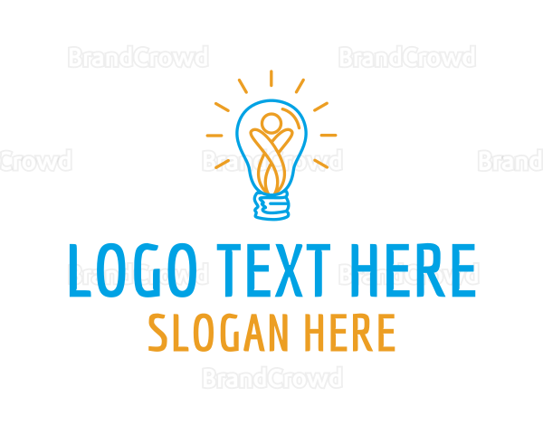 Abstract Human Lightbulb Logo