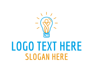 Light - Abstract Human Lightbulb logo design